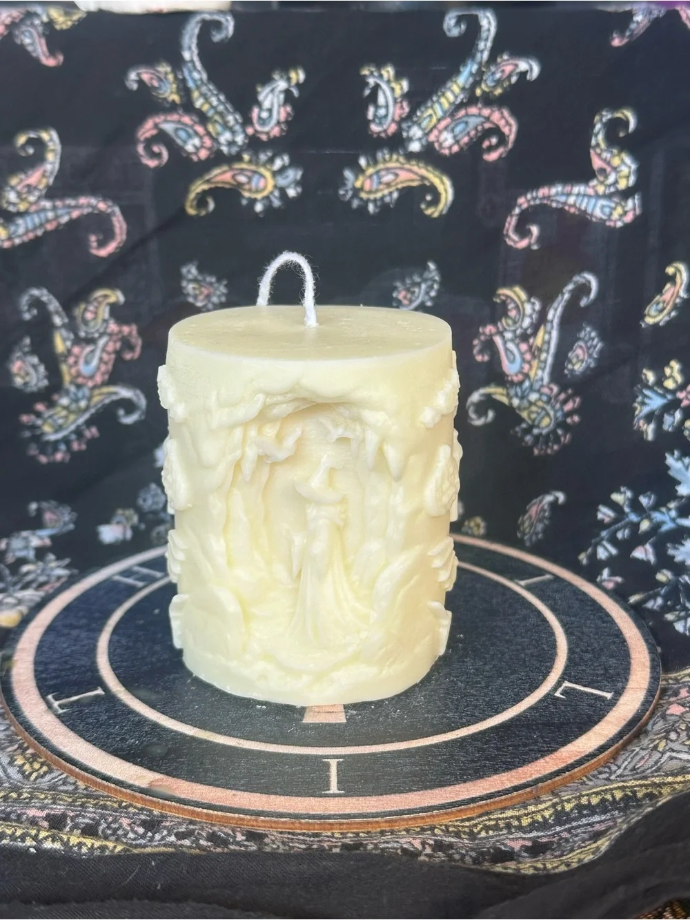 Ivory Forest Witch Pillar Candle